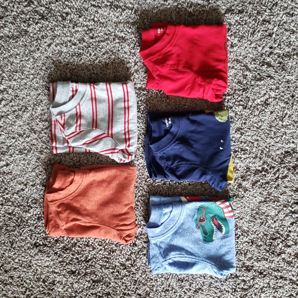 EUC Bundle of 5 Long-Sleeve Shirts Size 12-18 Months Carter's and Jumping Beans